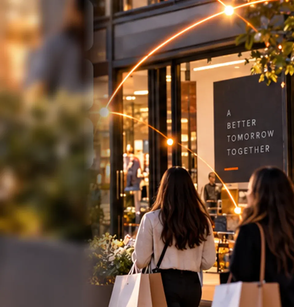 AI-generated retail environment; atmospheric artwork, not a customer site or product screenshot.